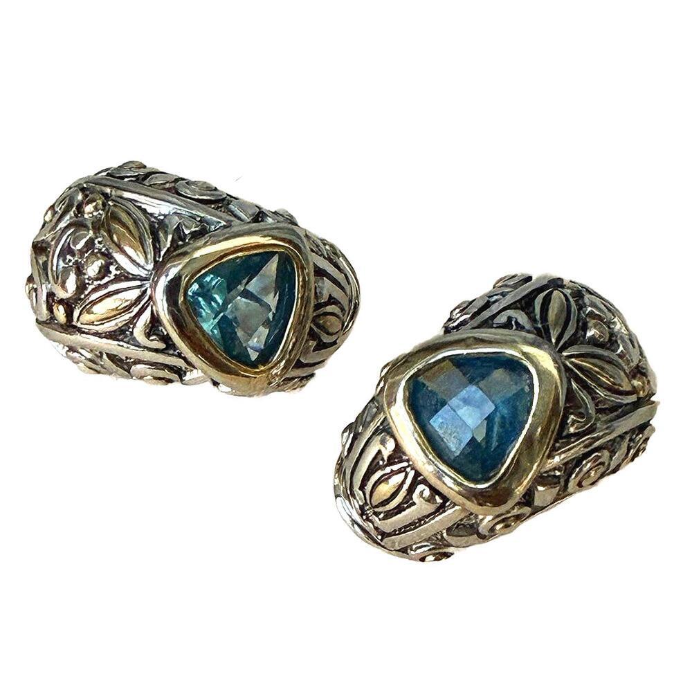 Michael Morrison MX Signature Collection Blue Glass Earrings - Picture 2 of 8